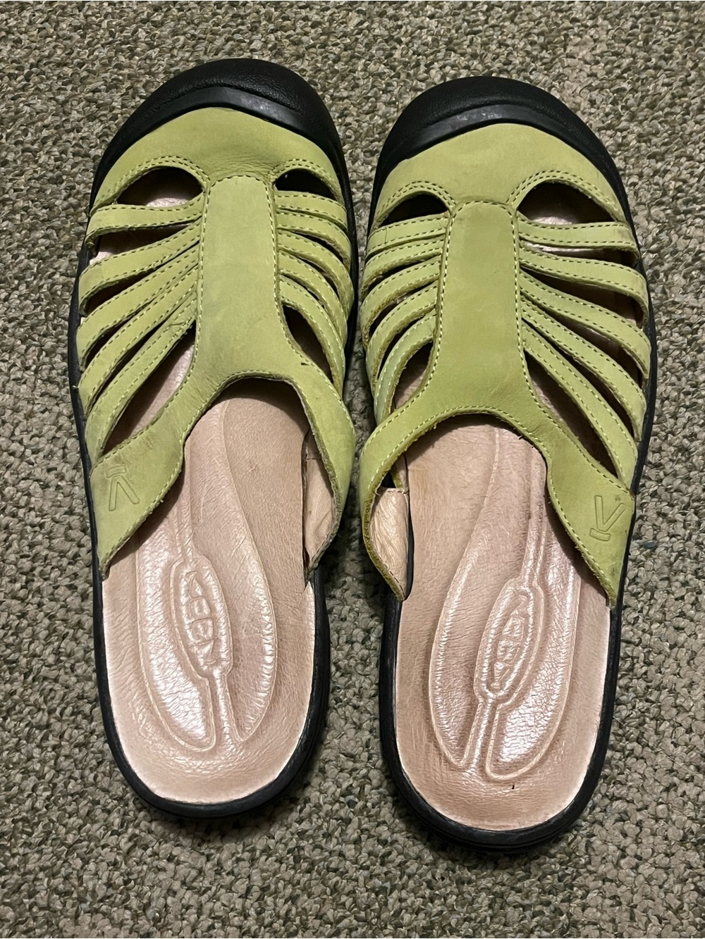 Keen Women's Slip-On Mules in Lime Green and Black